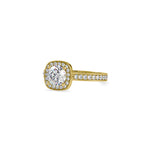 SKU: 0097 (14K) Embellished Pave Halo Diamond Ring in Rose Gold.