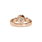 SKU: 0098 (14K) Bezel Set Three Stone Ring in Rose Gold.