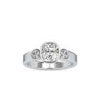 SKU: 0098 (18K) Bezel Set Three Stone Ring in Rose Gold.