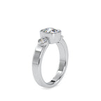 SKU: 0098 (18K) Bezel Set Three Stone Ring in Rose Gold.