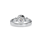 SKU: 0098 (14K) Bezel Set Three Stone Ring in Rose Gold.