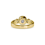 SKU: 0098 (10K) Bezel Set Three Stone Ring in Rose Gold.