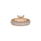 SKU: 0099 (18K) Vintage Princess-Cut Millgrain Solitaire Ring in Rose Gold.