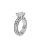 SKU: 0099 (22K) Vintage Princess-Cut Millgrain Solitaire Ring in Rose Gold.