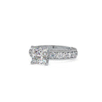 SKU: 0099 (22K) Vintage Princess-Cut Millgrain Solitaire Ring in Rose Gold.