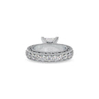 SKU: 0099 (22K) Vintage Princess-Cut Millgrain Solitaire Ring in Rose Gold.