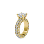 SKU: 0099 (10K) Vintage Princess-Cut Millgrain Solitaire Ring in Rose Gold.