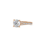 SKU: 0100 (10K) Fantasy Round-cut Solitaire Engagment Ring in Rose Gold.