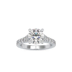 SKU: 0100 (14K) Fantasy Round-cut Solitaire Engagment Ring in Rose Gold.
