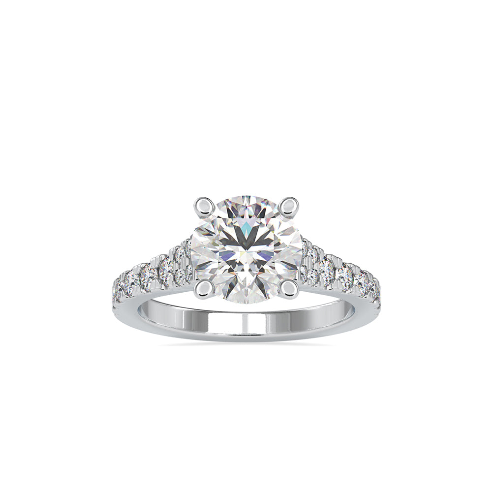 SKU: 0100 (10K) Fantasy Round-cut Solitaire Engagment Ring in Rose Gold.