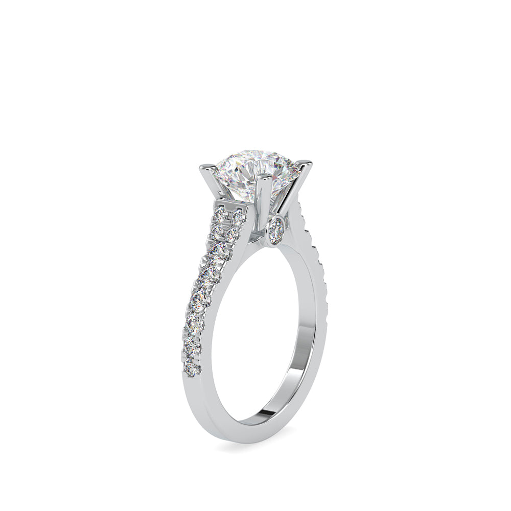 SKU: 0100 (10K) Fantasy Round-cut Solitaire Engagment Ring in Rose Gold.