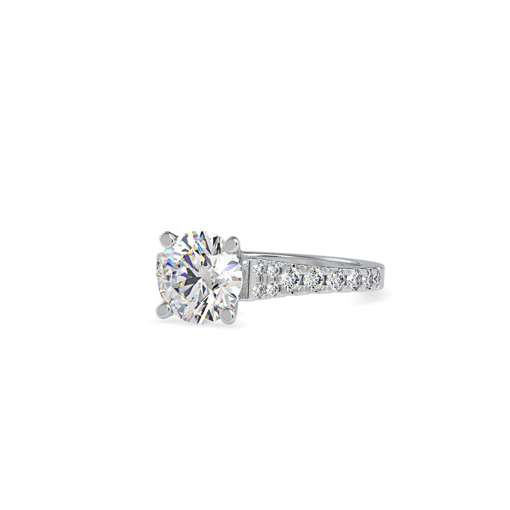 SKU: 0100 (18K) Fantasy Round-cut Solitaire Engagment Ring in Rose Gold.