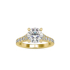 SKU: 0100 (14K) Fantasy Round-cut Solitaire Engagment Ring in Rose Gold.