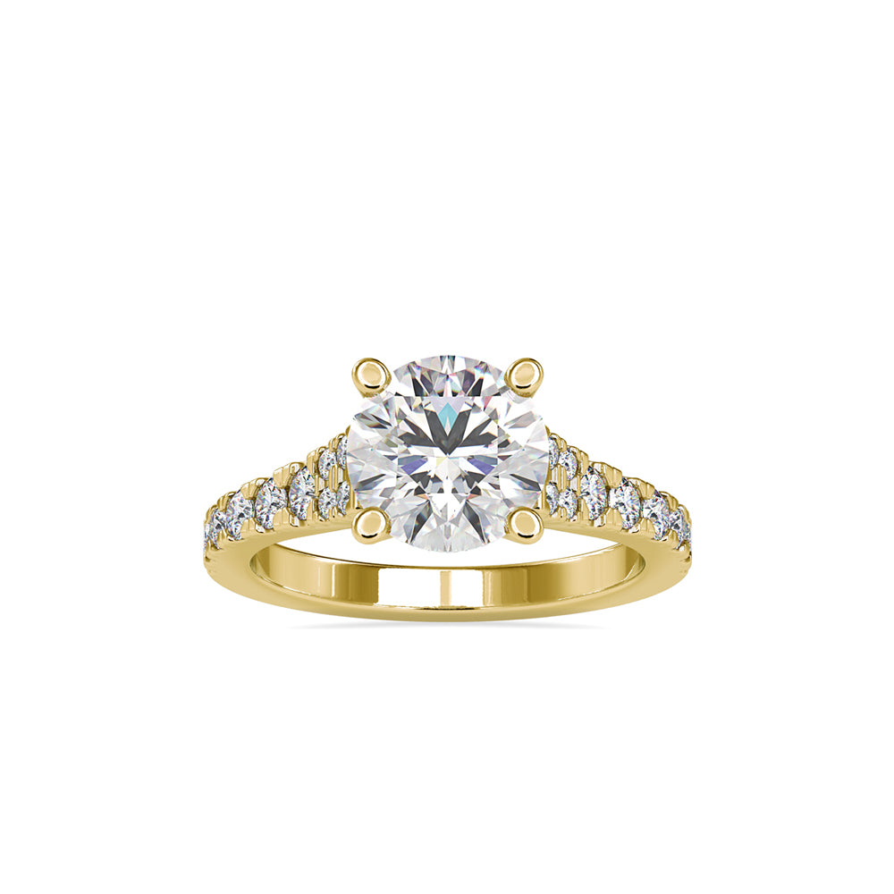 SKU: 0100 (10K) Fantasy Round-cut Solitaire Engagment Ring in Rose Gold.