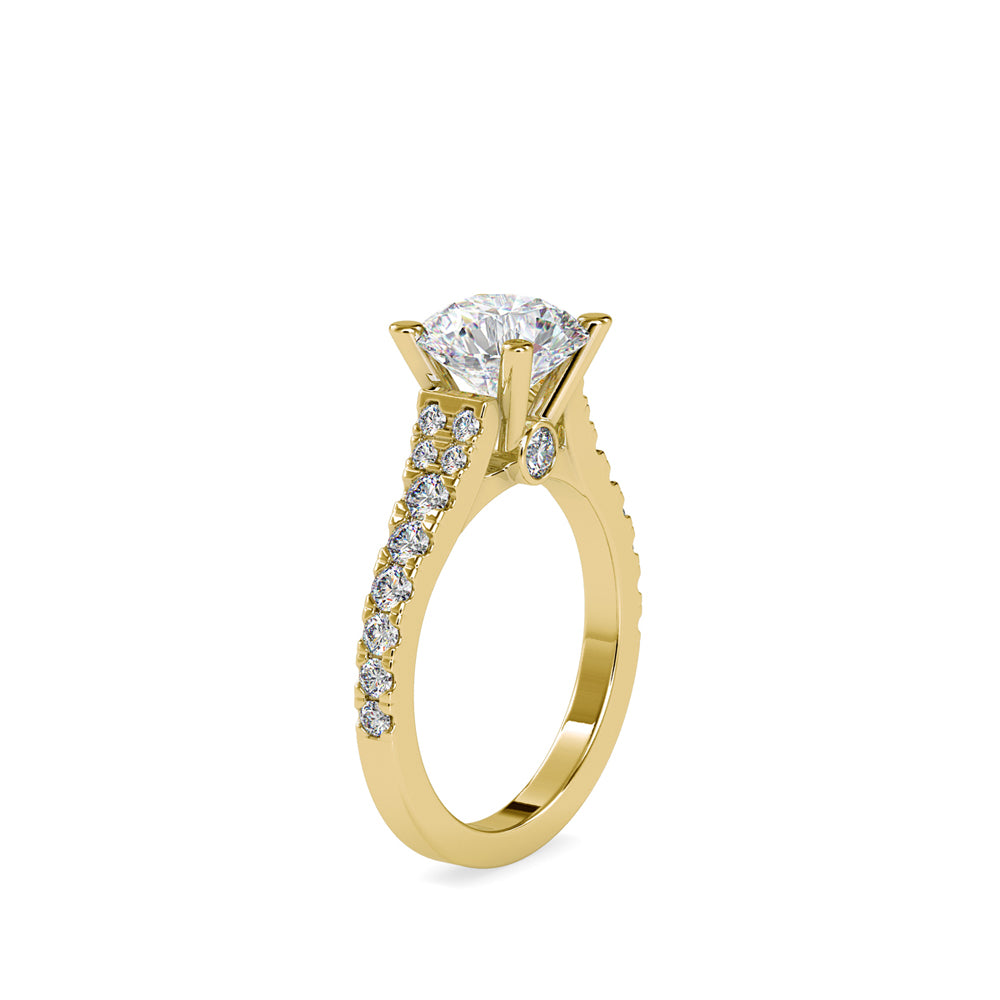 SKU: 0100 (18K) Fantasy Round-cut Solitaire Engagment Ring in Rose Gold.