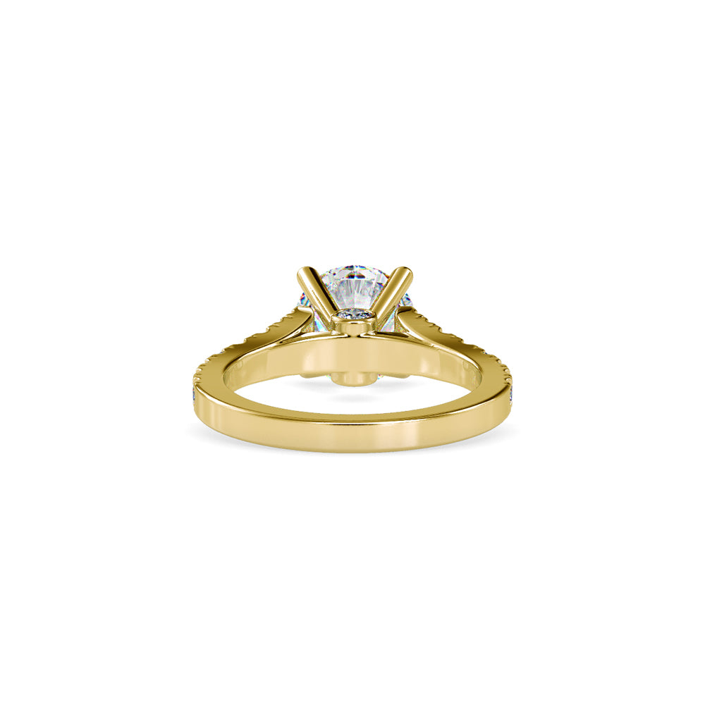 SKU: 0100 (14K) Fantasy Round-cut Solitaire Engagment Ring in Rose Gold.