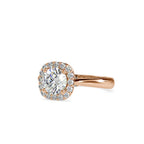 SKU: 0101 (22K) Round-cut Sparkle Halo Engagment Ring in Rose Gold.