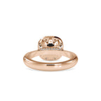 SKU: 0101 (18K) Round-cut Sparkle Halo Engagment Ring in Rose Gold.
