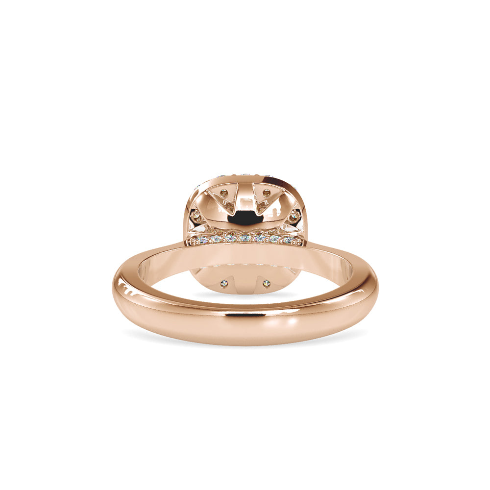 SKU: 0101 (10K) Round-cut Sparkle Halo Engagment Ring in Rose Gold.