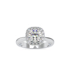 SKU: 0101 (10K) Round-cut Sparkle Halo Engagment Ring in Rose Gold.