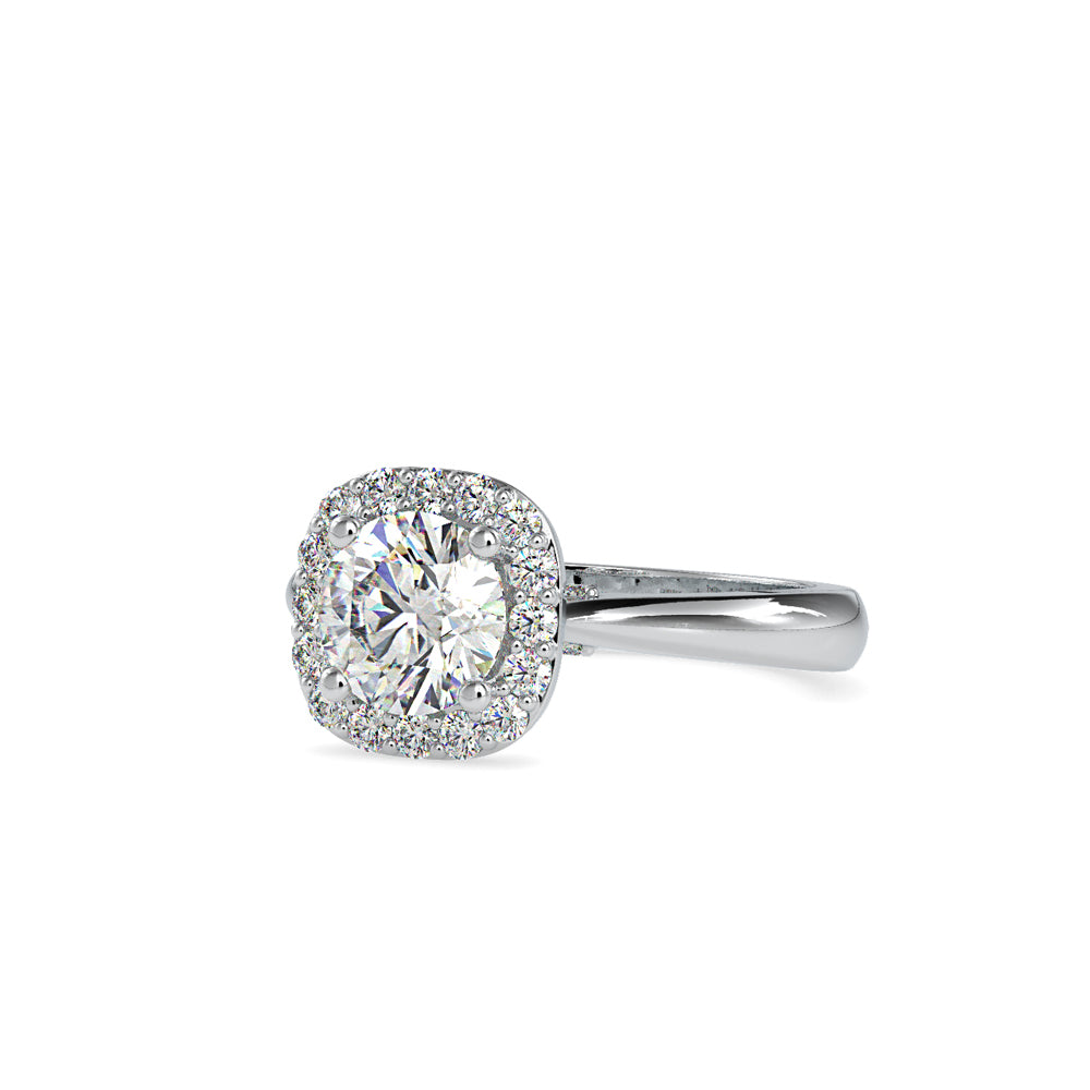 SKU: 0101 (22K) Round-cut Sparkle Halo Engagment Ring in Rose Gold.