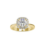 SKU: 0101 (18K) Round-cut Sparkle Halo Engagment Ring in Rose Gold.