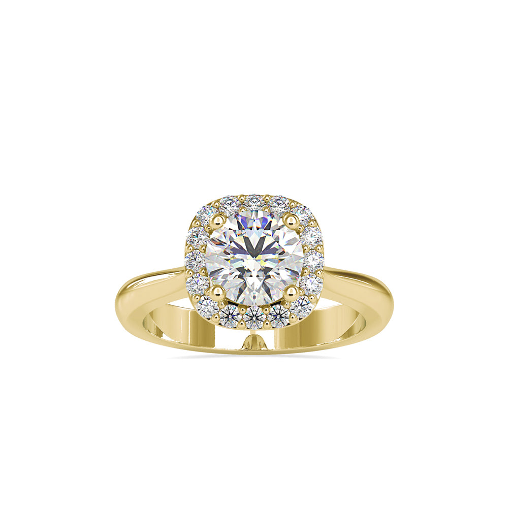 SKU: 0101 (10K) Round-cut Sparkle Halo Engagment Ring in Rose Gold.