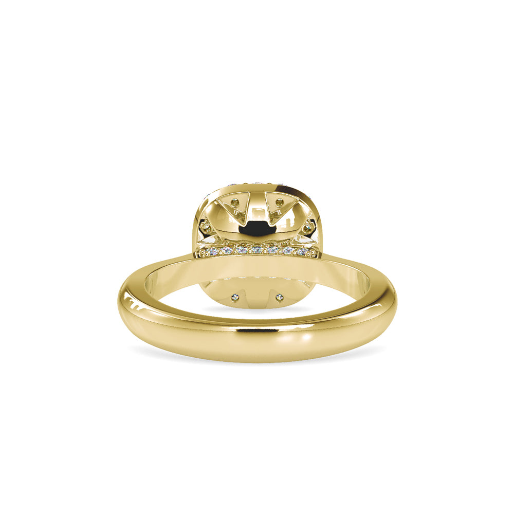 SKU: 0101 (22K) Round-cut Sparkle Halo Engagment Ring in Rose Gold.