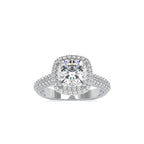 SKU: 0102 (22K) Milgrain Double Halo Radiant Engagment Ring in Rose Gold.