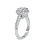 SKU: 0102 (18K) Milgrain Double Halo Radiant Engagment Ring in Rose Gold.