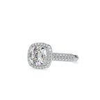 SKU: 0102 (10K) Milgrain Double Halo Radiant Engagment Ring in Rose Gold.