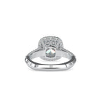 SKU: 0102 (22K) Milgrain Double Halo Radiant Engagment Ring in Rose Gold.