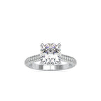 SKU: 0103 (14K) Classic Solitair Engagment Ring  Flawless Pave Band in Rose Gold.