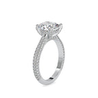 SKU: 0103 (10K) Classic Solitair Engagment Ring  Flawless Pave Band in Rose Gold.