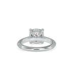 SKU: 0103 (10K) Classic Solitair Engagment Ring  Flawless Pave Band in Rose Gold.
