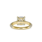 SKU: 0103 (14K) Classic Solitair Engagment Ring  Flawless Pave Band in Rose Gold.