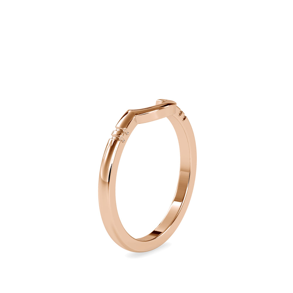 SKU: 0105 (18K) Modern Arch Band in Rose Gold.