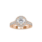 SKU: 0106 (18K) Dazzling Halo Engagment Ring In Rose Gold.