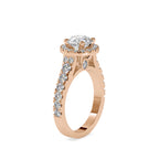 SKU: 0106 (18K) Dazzling Halo Engagment Ring In Rose Gold.