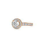 SKU: 0106 (18K) Dazzling Halo Engagment Ring In Rose Gold.