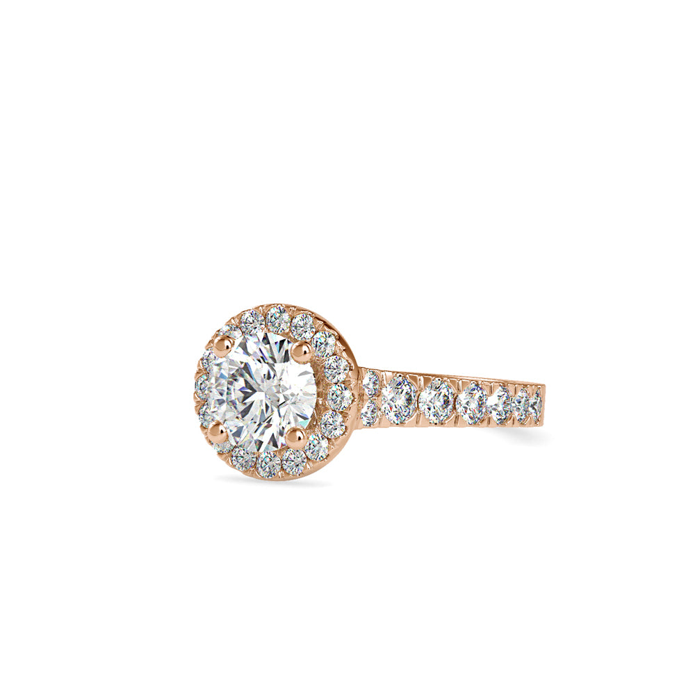 SKU: 0106 (22K) Dazzling Halo Engagment Ring In Rose Gold.