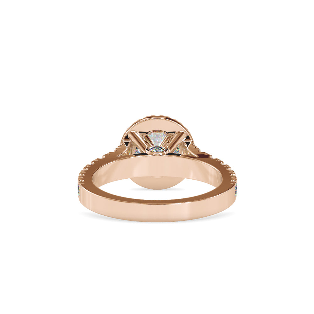 SKU: 0106 (14K) Dazzling Halo Engagment Ring In Rose Gold.