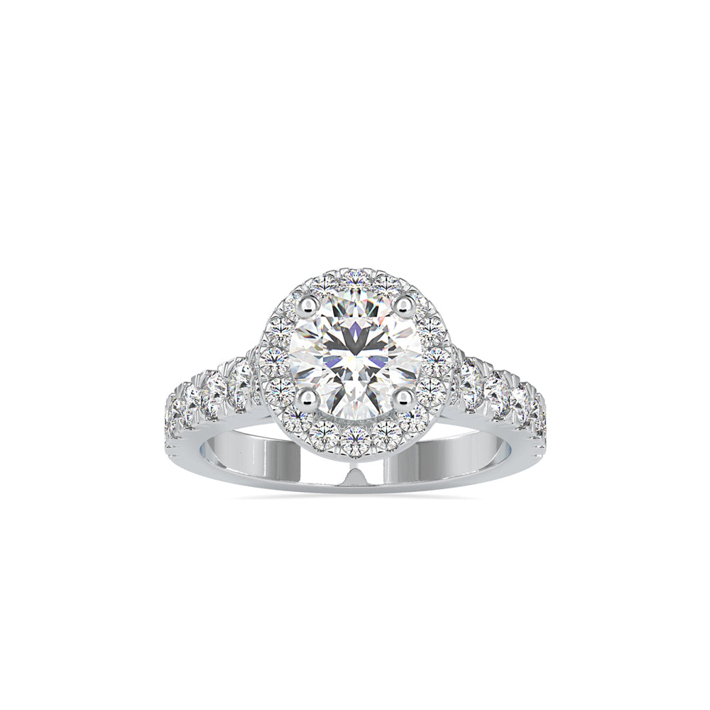 SKU: 0106 (14K) Dazzling Halo Engagment Ring In Rose Gold.