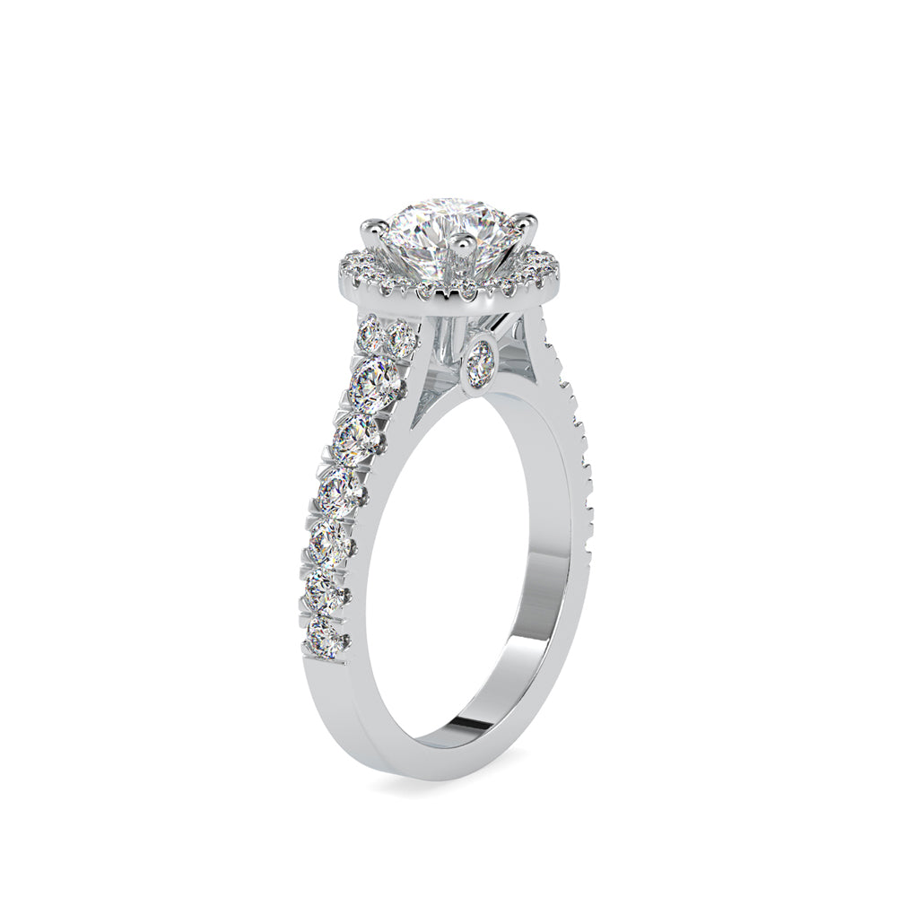 SKU: 0106 (22K) Dazzling Halo Engagment Ring In Rose Gold.