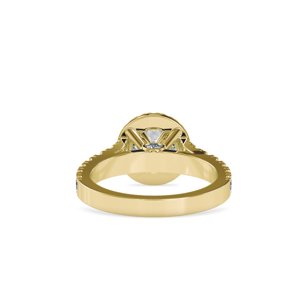SKU: 0106 (22K) Dazzling Halo Engagment Ring In Rose Gold.
