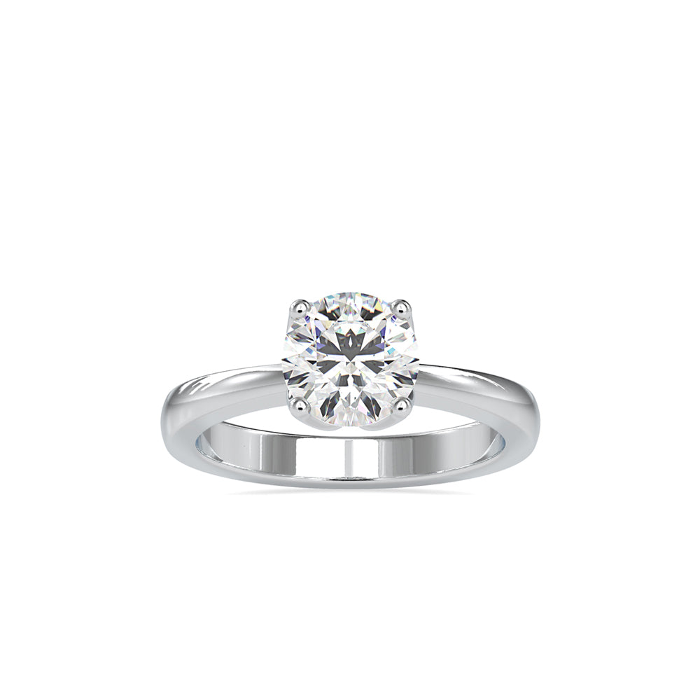 SKU: 0107 (10K) Flower Setting Solitaire Engagment Ring in Rose Gold.