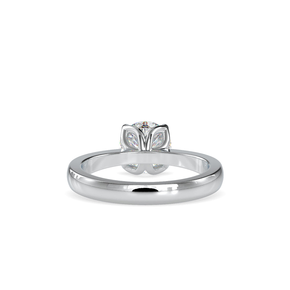 SKU: 0107 (18K) Flower Setting Solitaire Engagment Ring in Rose Gold.
