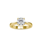 SKU: 0107 (10K) Flower Setting Solitaire Engagment Ring in Rose Gold.