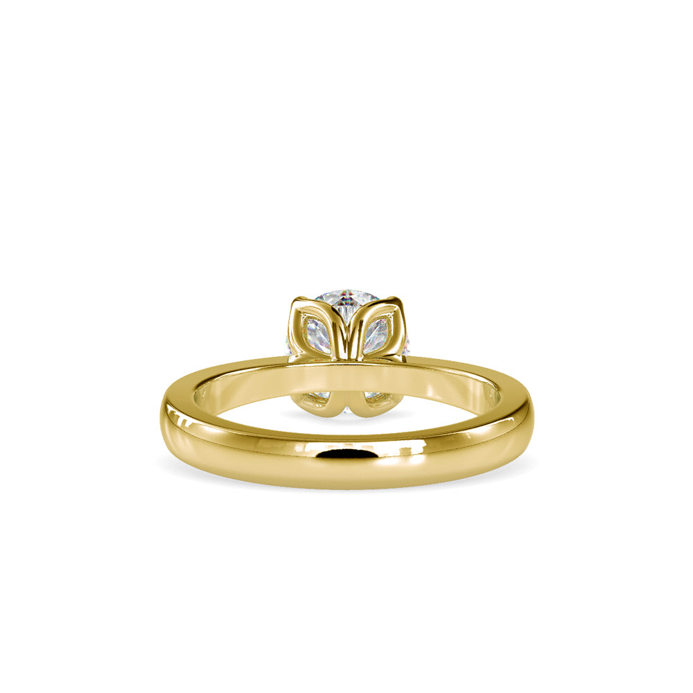 SKU: 0107 (10K) Flower Setting Solitaire Engagment Ring in Rose Gold.