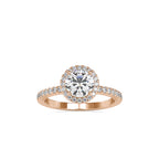 SKU: 0108 (22K) Vintage-inspired Radiant Halo Engagment Ring in Rose Gold.